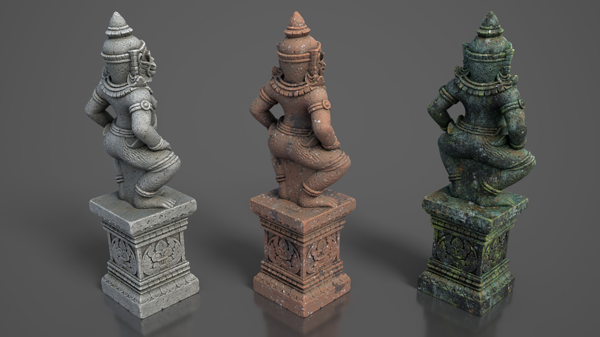 Ancient Khmer Statue17-250523 Low-poly 3D model_4