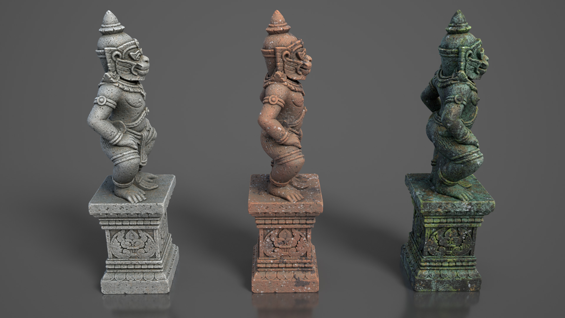 Ancient Khmer Statue17-250523 Low-poly 3D model_3