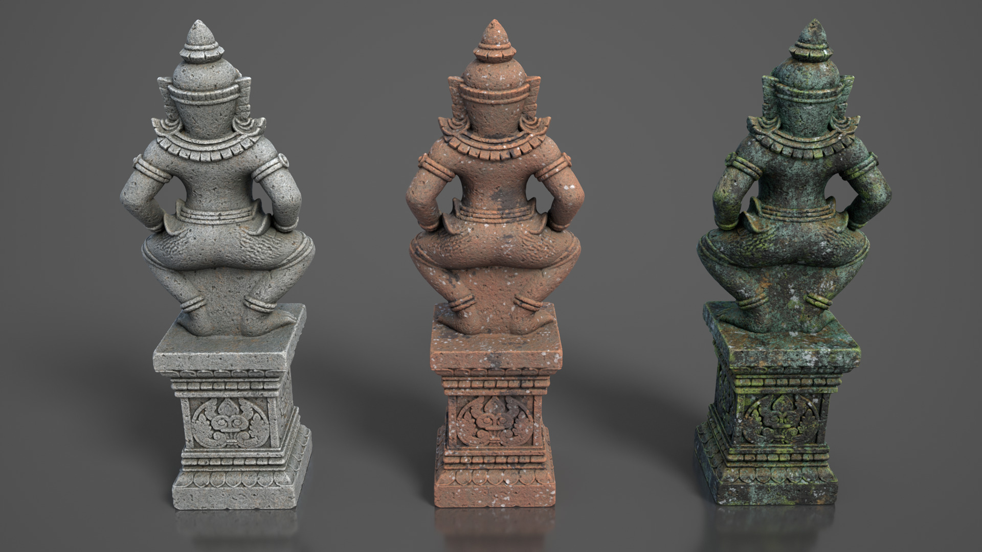 Ancient Khmer Statue17-250523 Low-poly 3D model_5