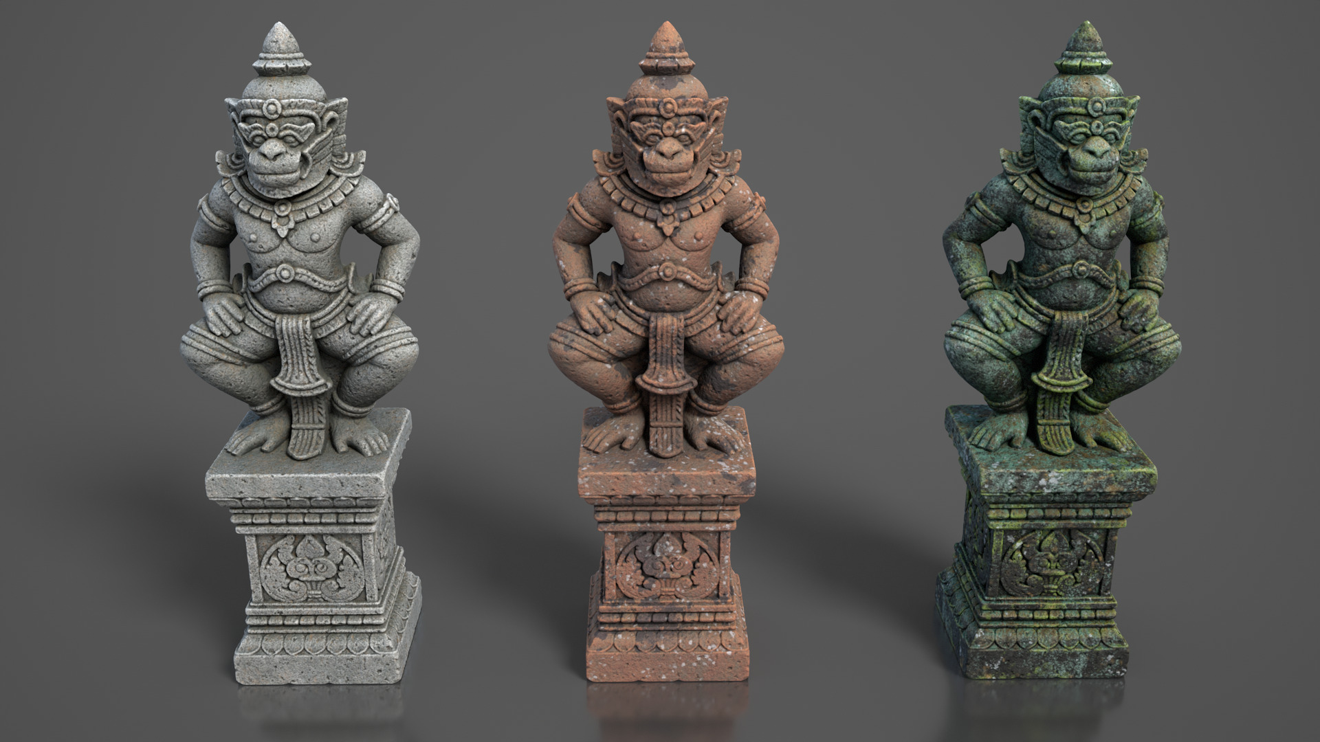 Ancient Khmer Statue17-250523 Low-poly 3D model_1