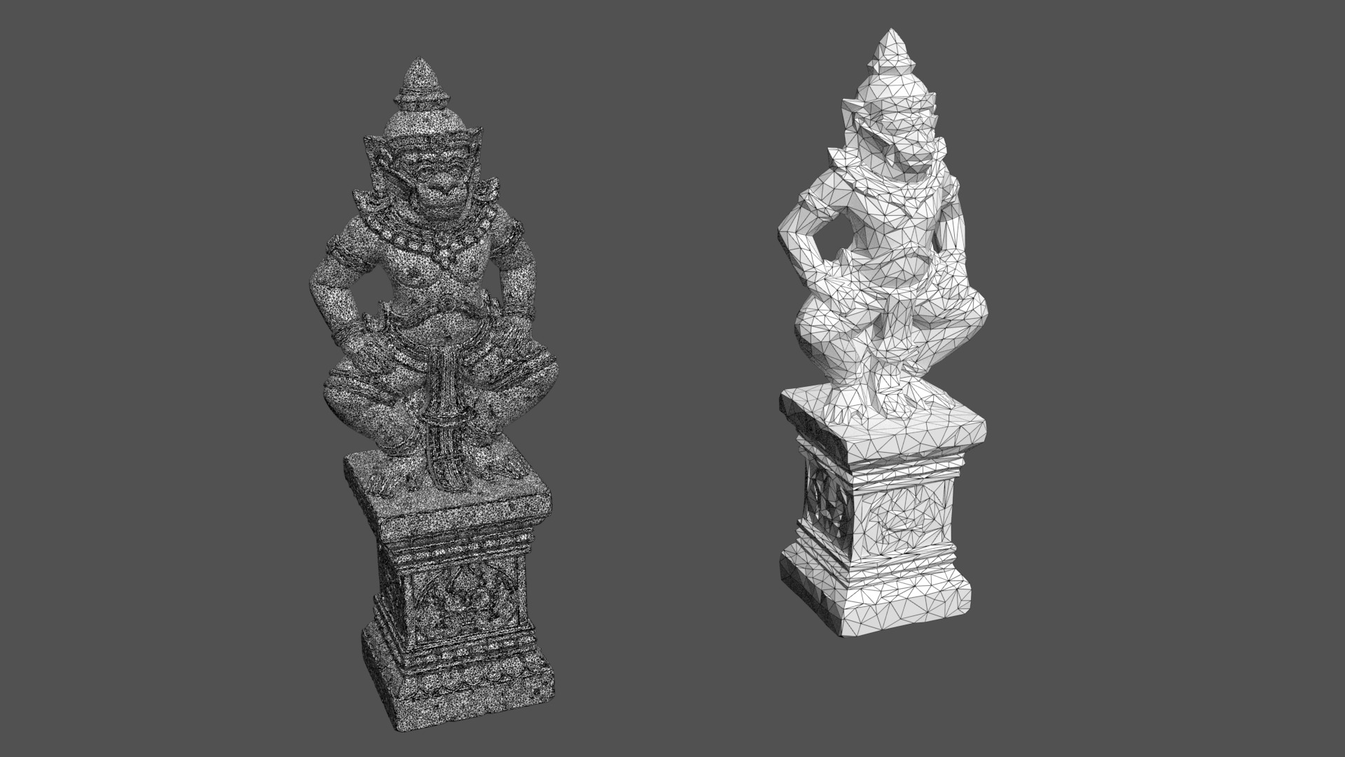 Ancient Khmer Statue17-250523 Low-poly 3D model_9