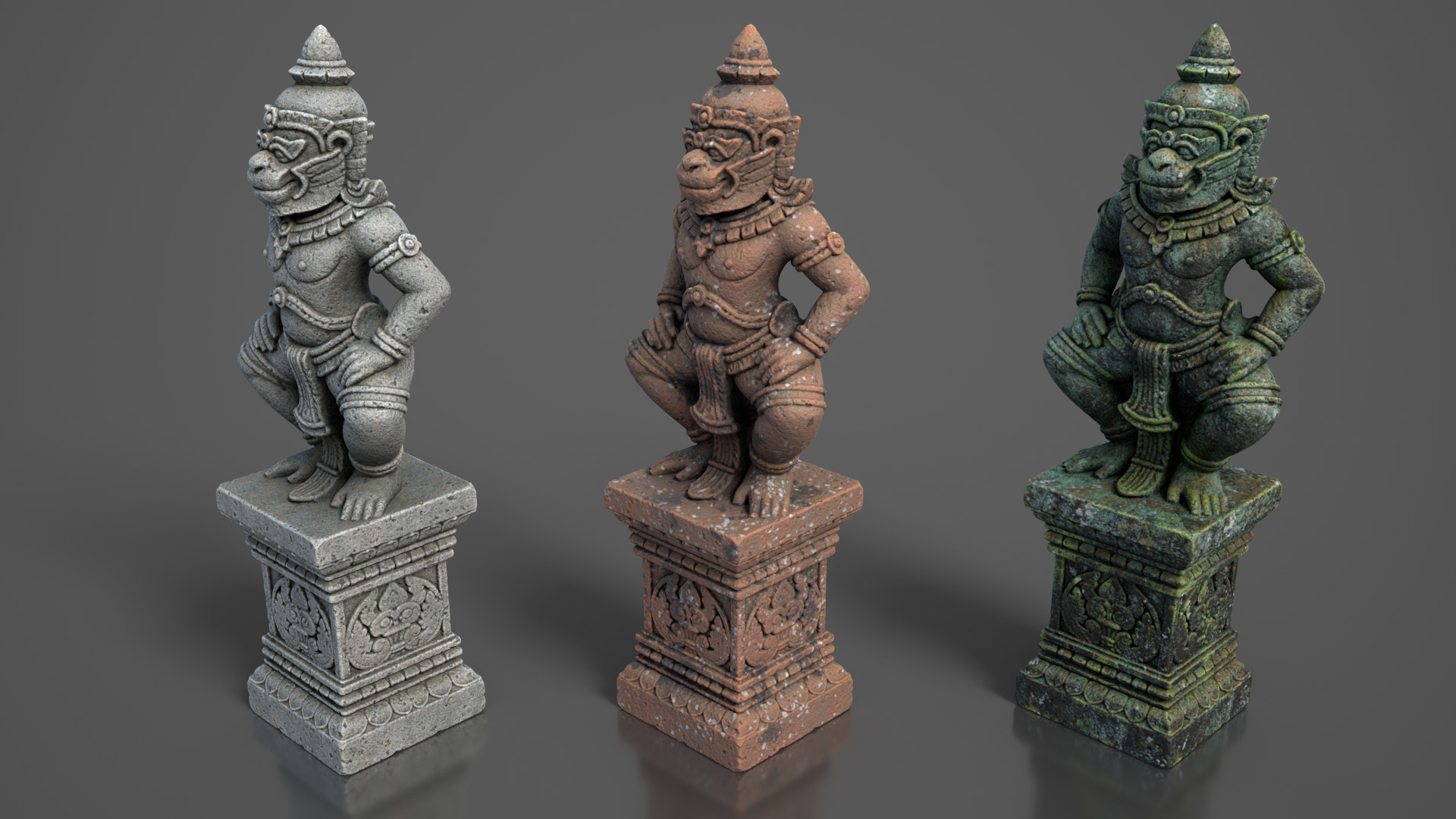 Ancient Khmer Statue17-250523 Low-poly 3D model_8