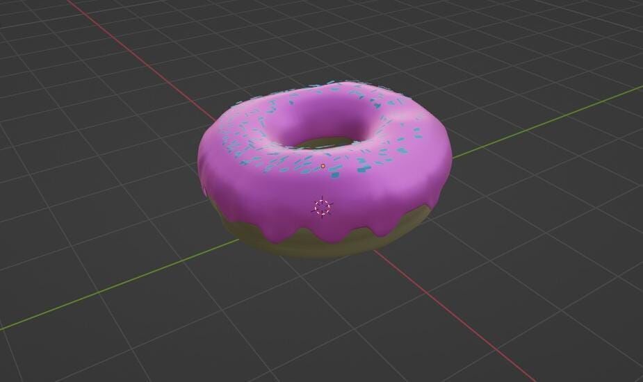 Classic Low Poly --Donut Low-poly 3D model_1