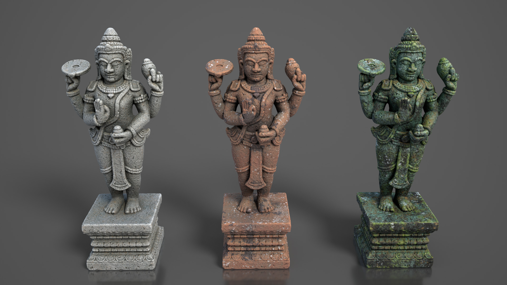 Ancient Khmer Statue18-250523 Low-poly 3D model_1