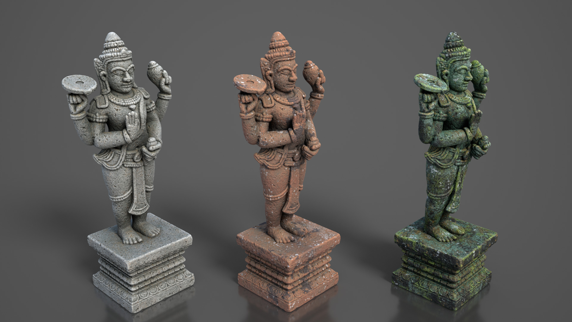 Ancient Khmer Statue18-250523 Low-poly 3D model_2