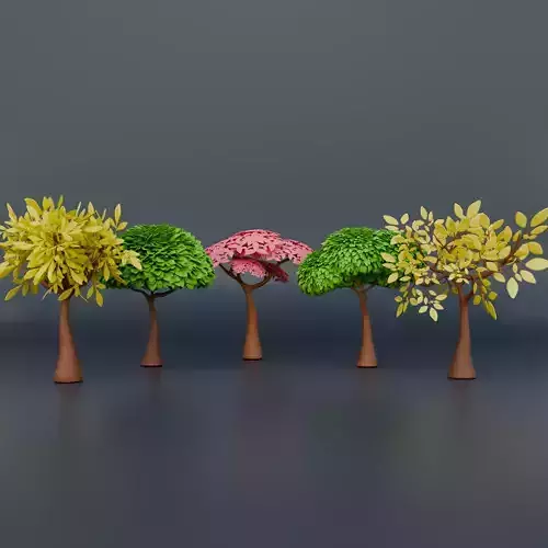 Low Poly Tree Set