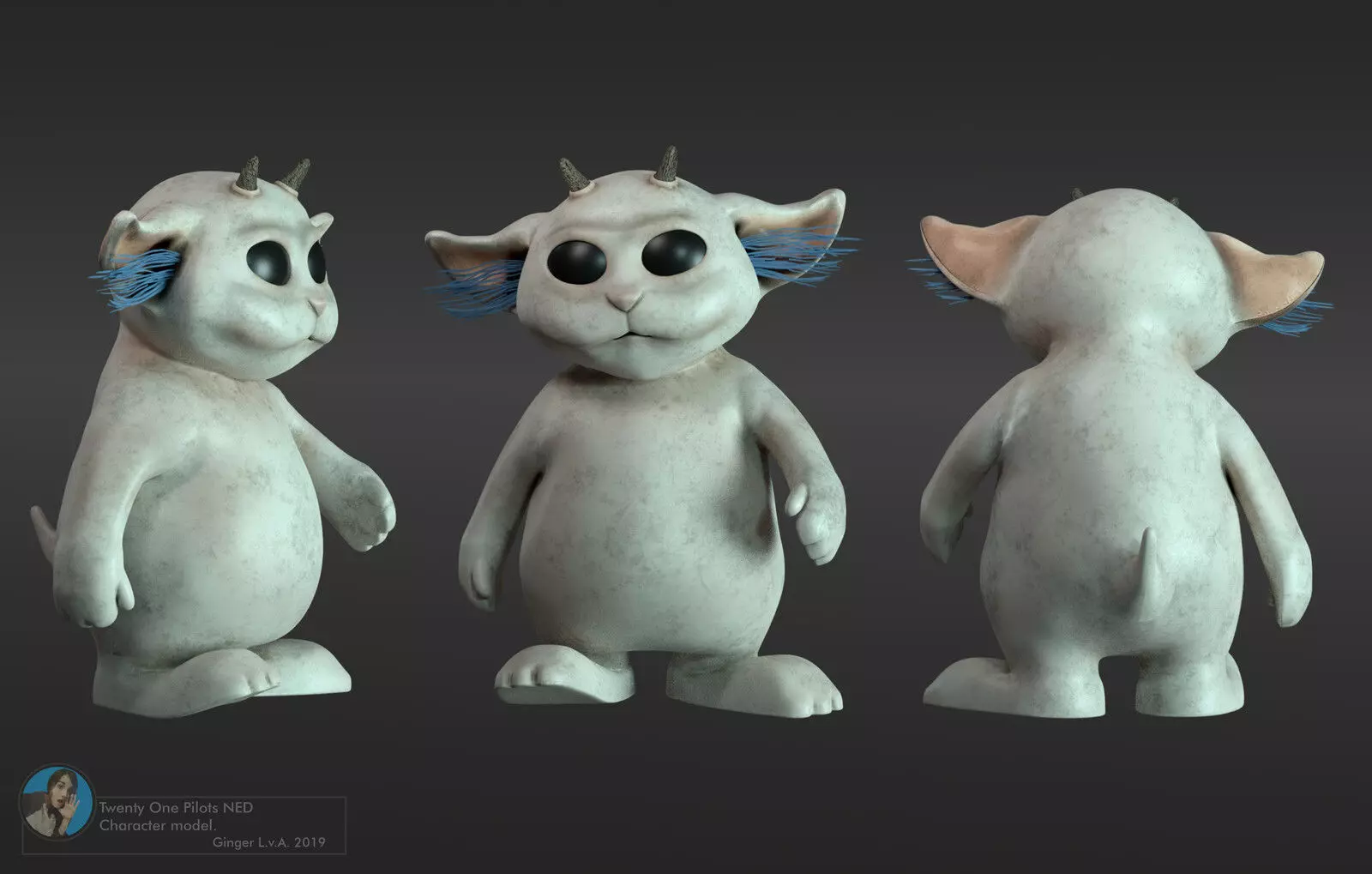 Ned Twenty One Pilots  Low-poly 3D model_0