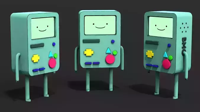 BMO Printable 3D Model STL and Textures Clean Topology 3D print model