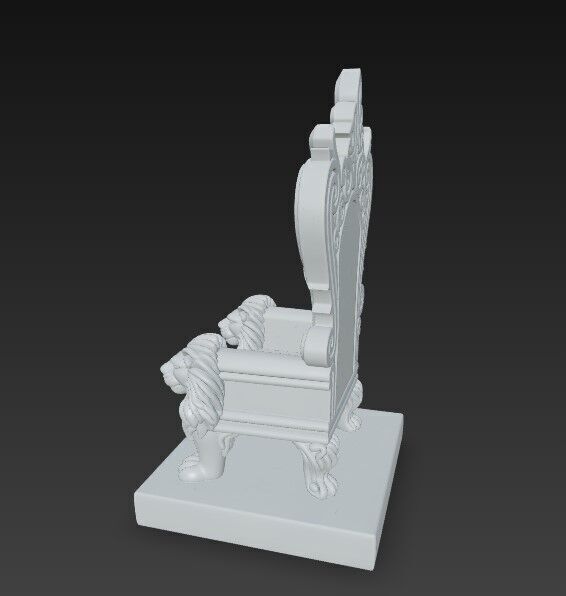 3D Printable Baroque Style Royal Throne with Lion Figures 3D model_17