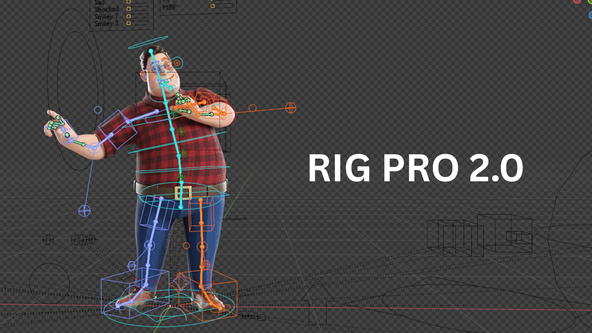 Cartoon Fat Man Character Rigged 3D model_4