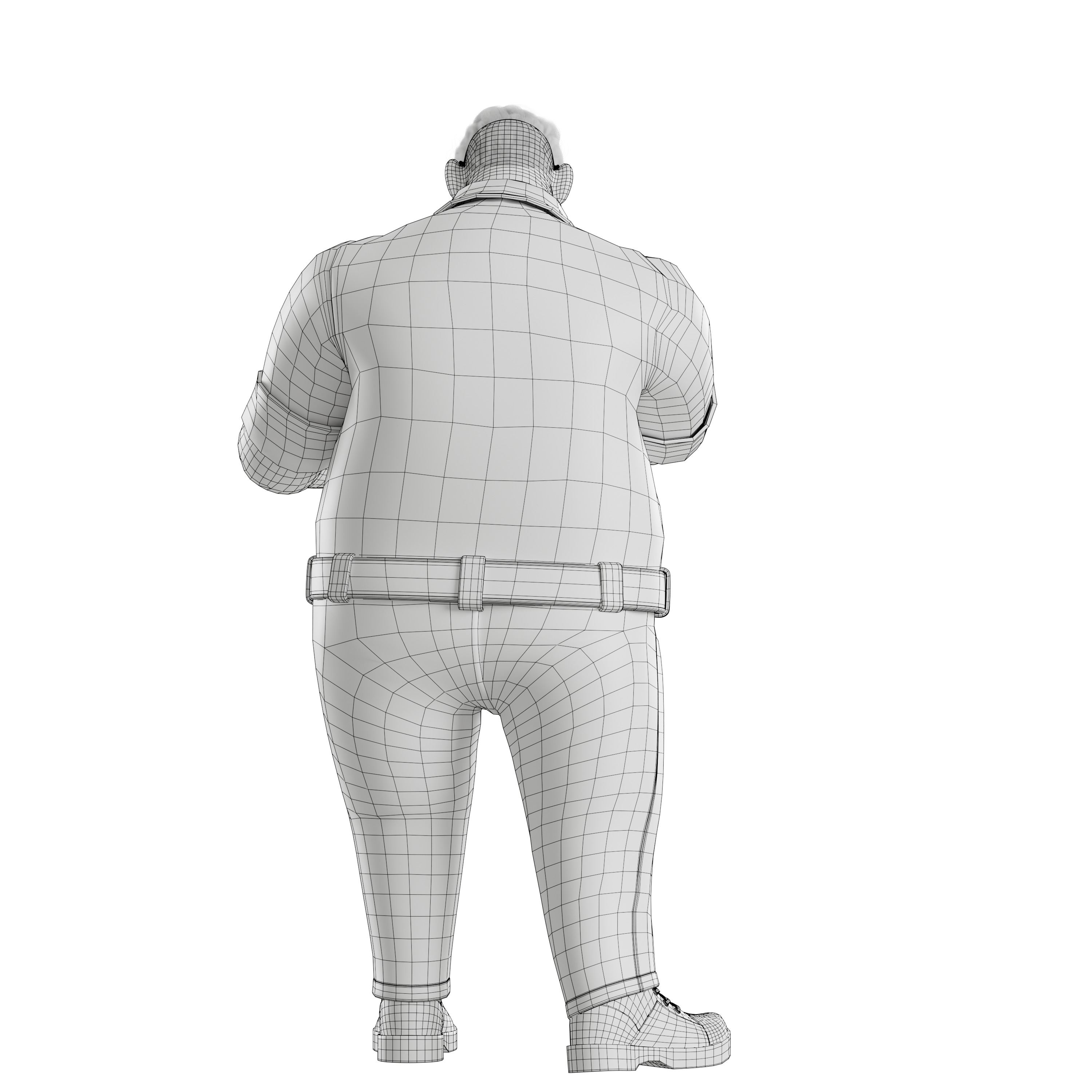 Cartoon Fat Man Character Rigged 3D model_36