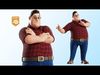 Cartoon Fat Man Character Rigged 3D model_1