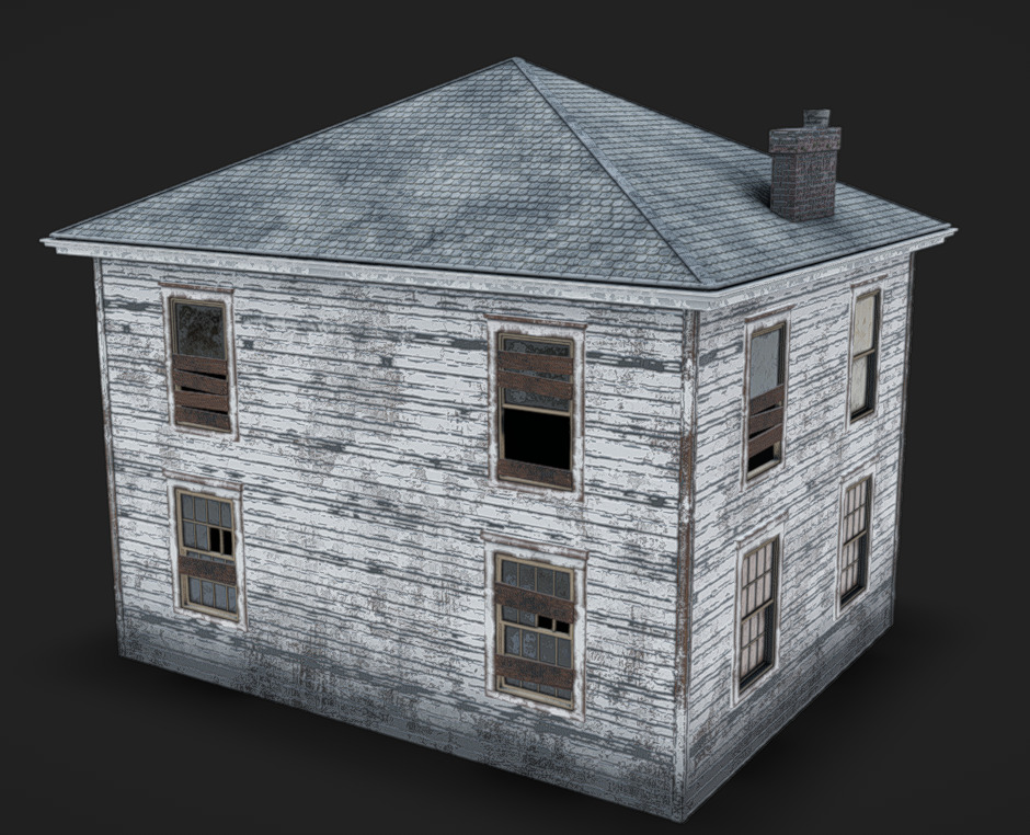 House 2 - Abandoned Low-poly 3D model_3