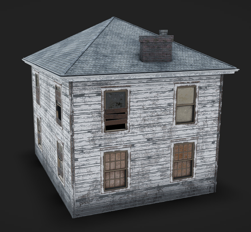 House 2 - Abandoned Low-poly 3D model_2