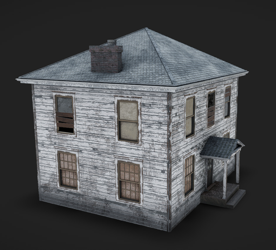 House 2 - Abandoned Low-poly 3D model_1