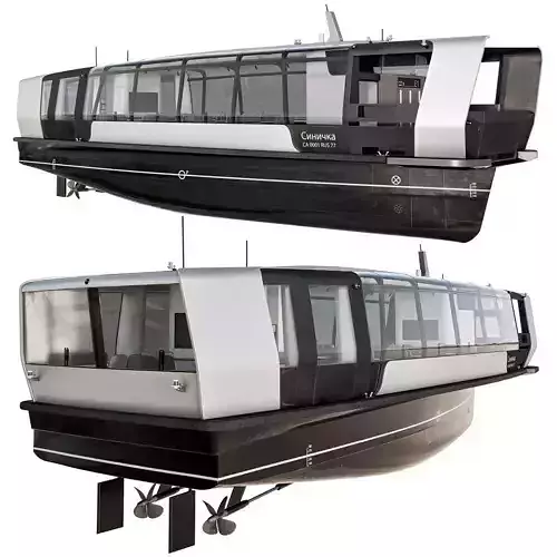 Electric River Tram Low-poly 3D model