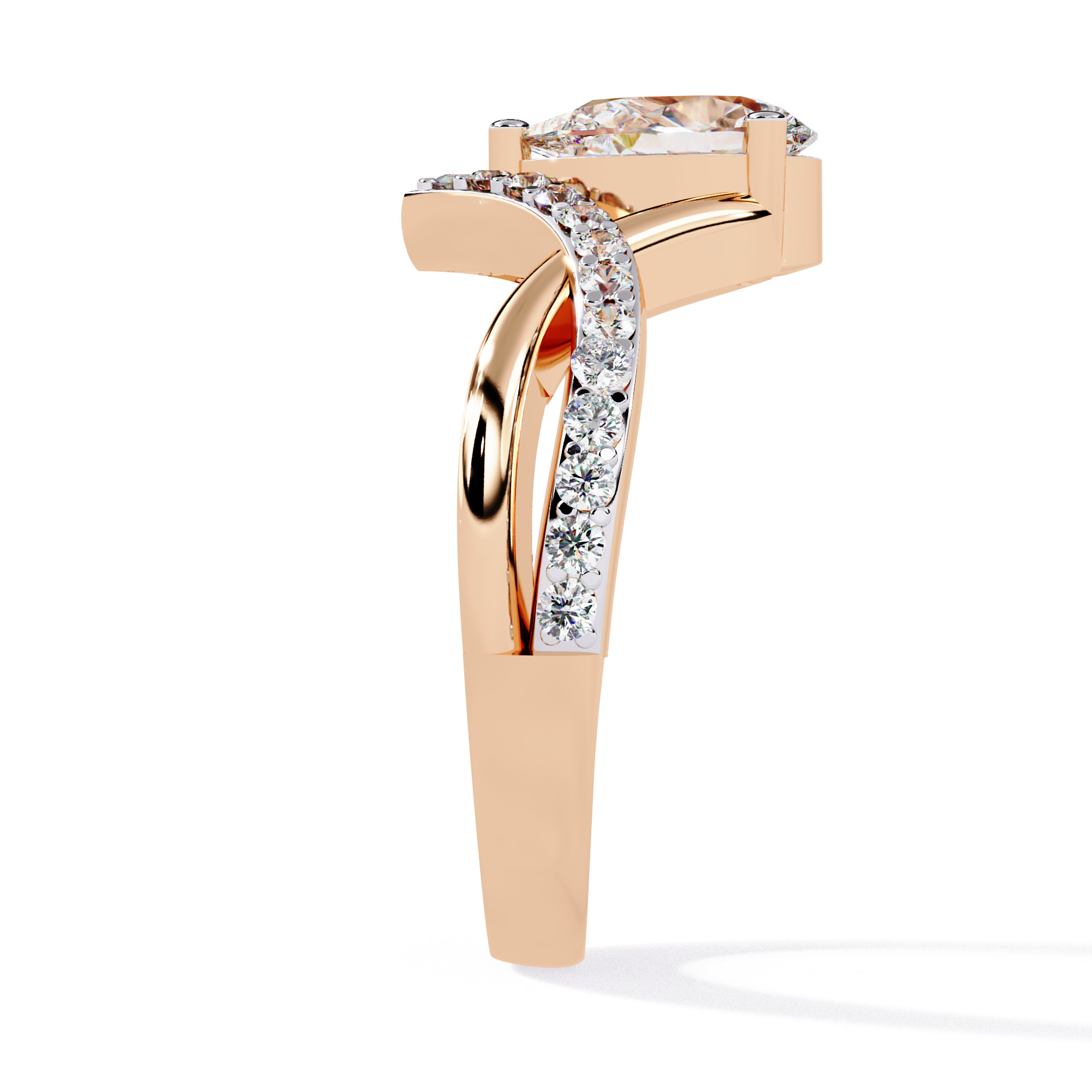 OVAL DIAMOND RING -CAD-021 3D model_8
