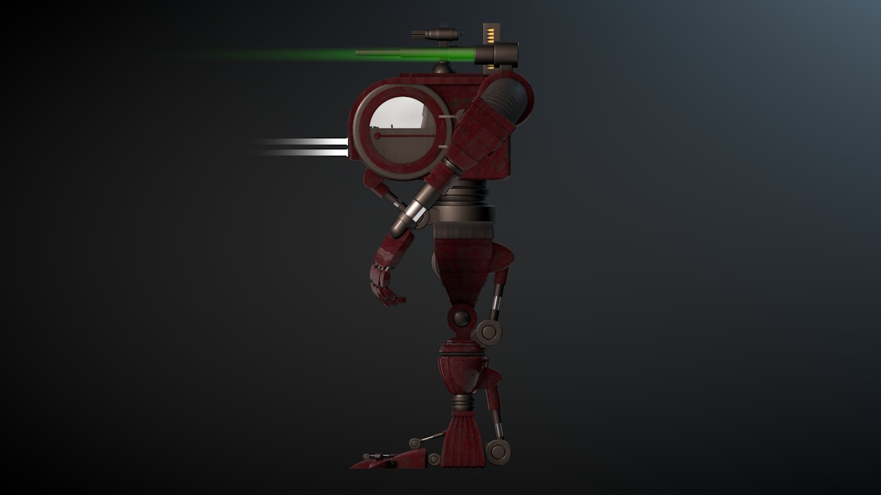 Robot 02 with Cockpit  Free 3D model_14
