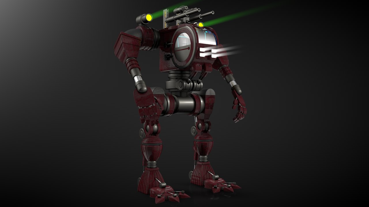 Robot 02 with Cockpit  Free 3D model_2