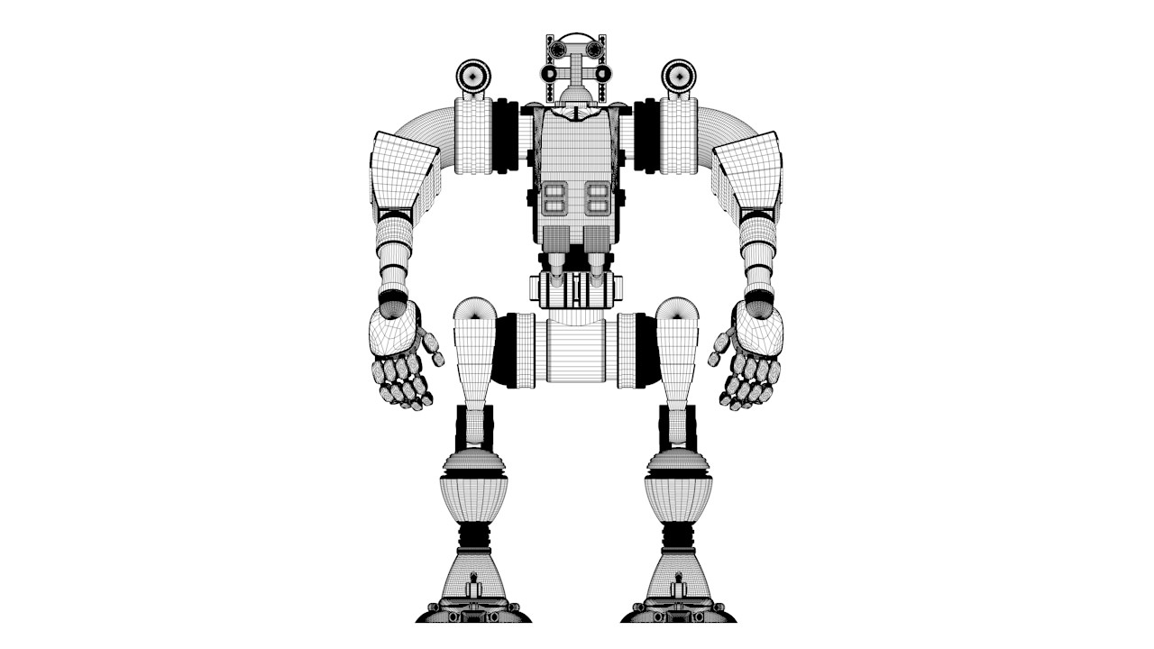 Robot 02 with Cockpit  Free 3D model_18