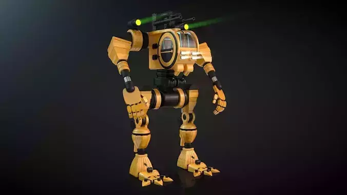 Robot 02 with Cockpit  Free 3D model