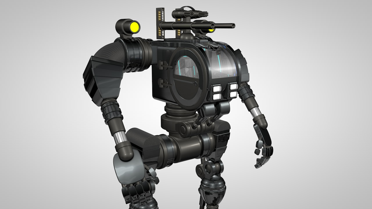 Robot 02 with Cockpit  Free 3D model_10
