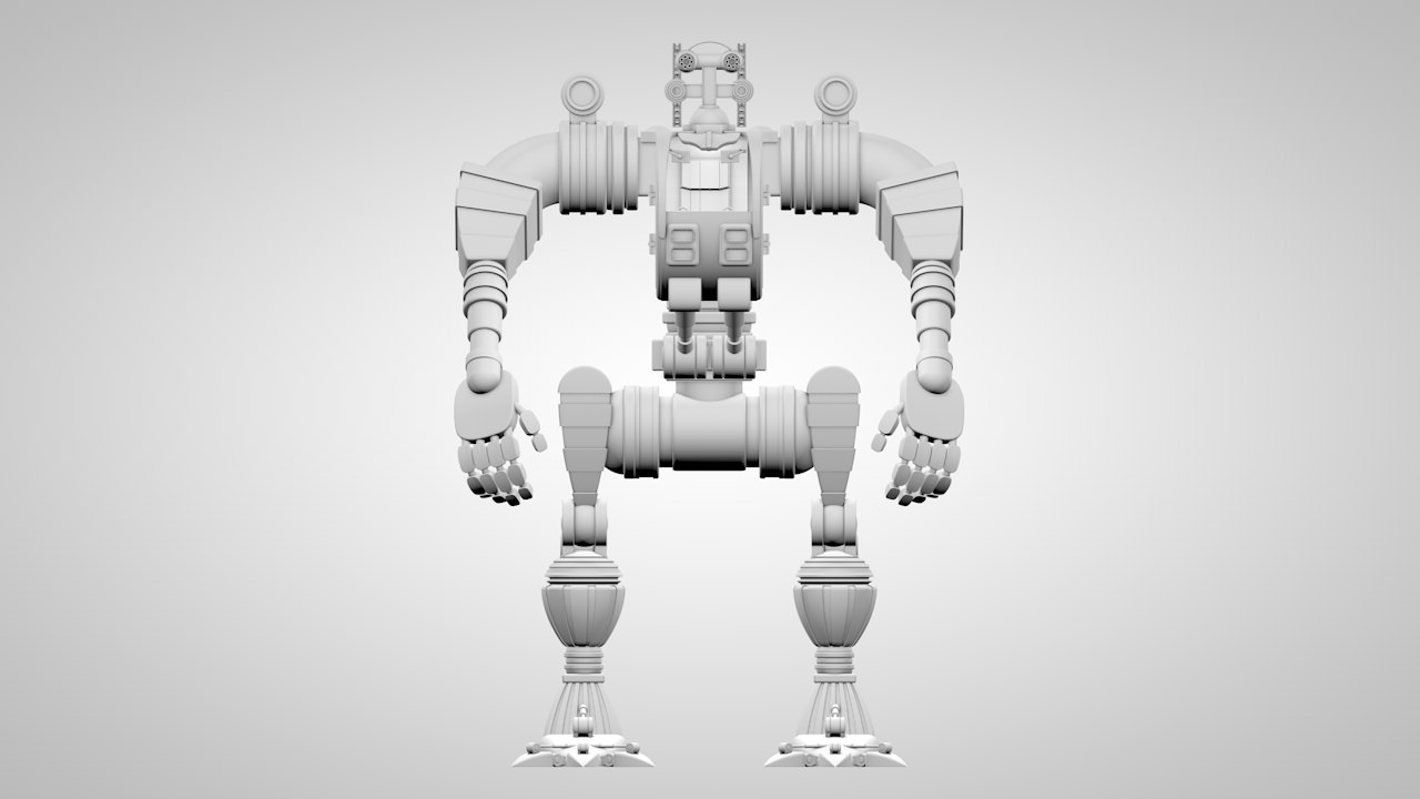 Robot 02 with Cockpit  Free 3D model_16