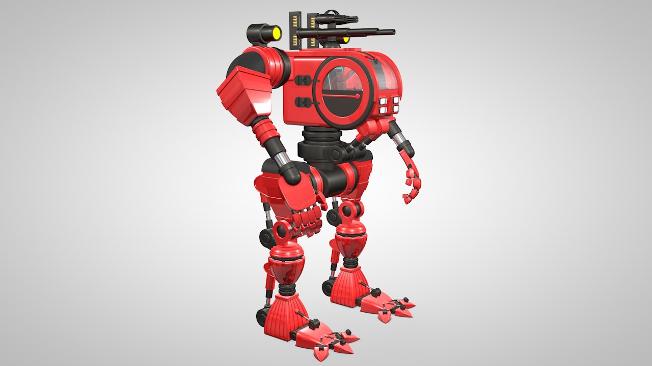 Robot 02 with Cockpit  Free 3D model_7