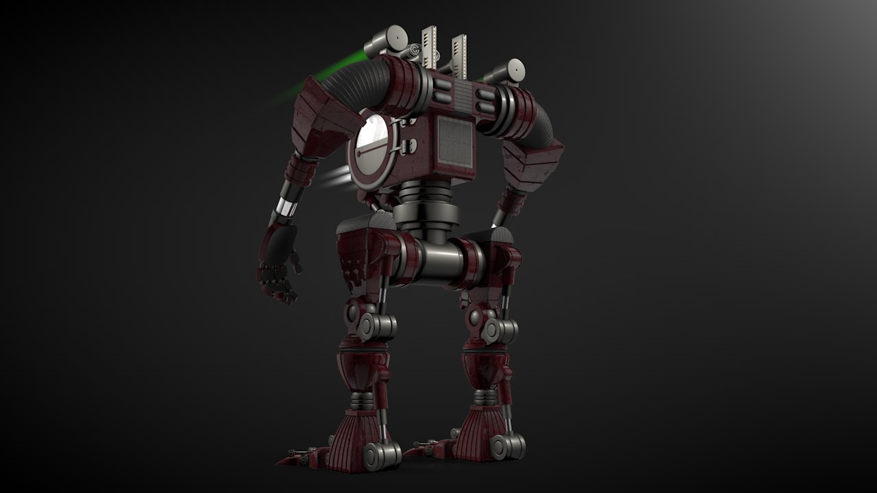 Robot 02 with Cockpit  Free 3D model_3