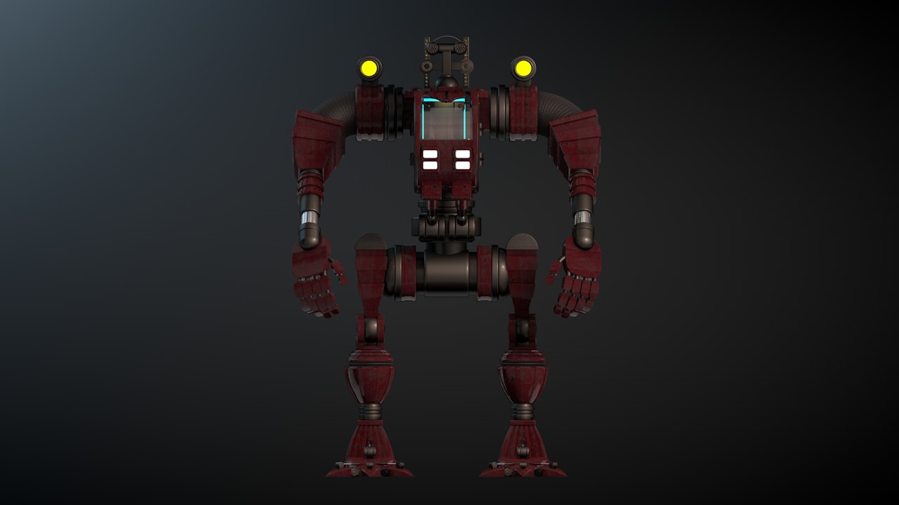 Robot 02 with Cockpit  Free 3D model_13