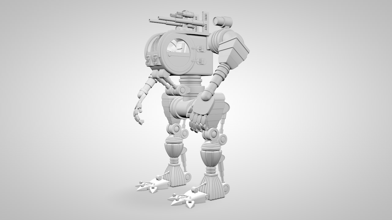Robot 02 with Cockpit  Free 3D model_15