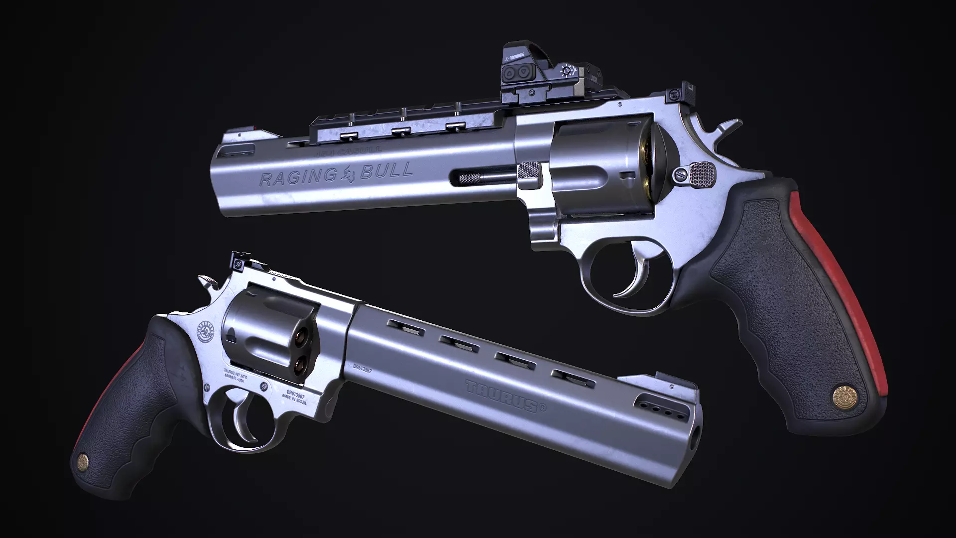 Taurus Raging Bull 454 Casull Low-poly 3D model_0