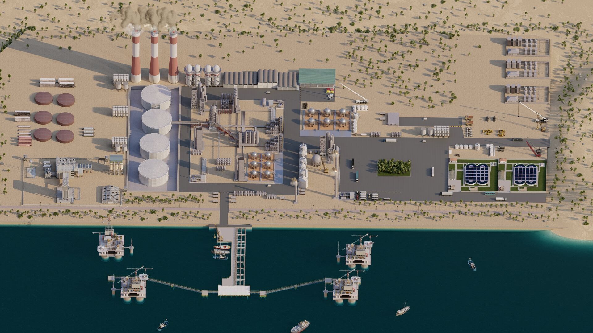 Petrochemical-Complex and Oil Gas Rig-Refinery power plant 3D model_4