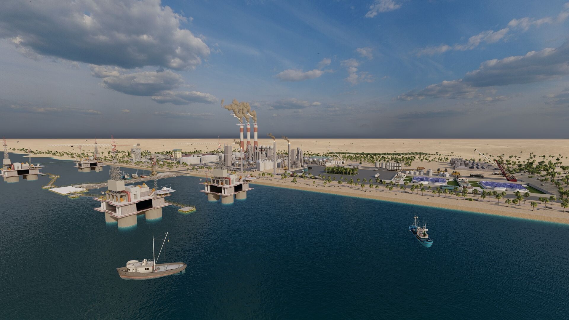 Petrochemical-Complex and Oil Gas Rig-Refinery power plant 3D model_24