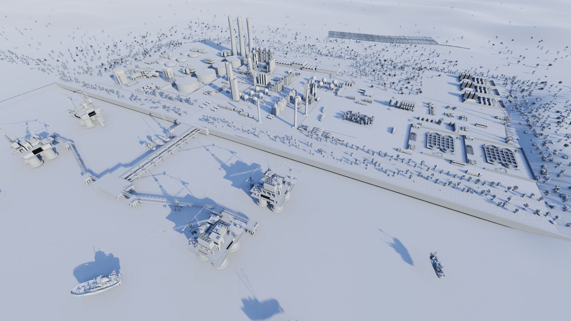 Petrochemical-Complex and Oil Gas Rig-Refinery power plant 3D model_11