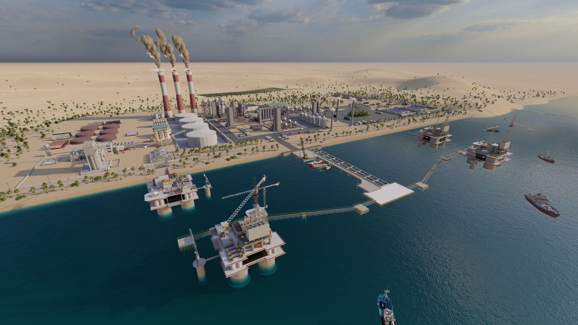 Petrochemical-Complex and Oil Gas Rig-Refinery power plant 3D model_20