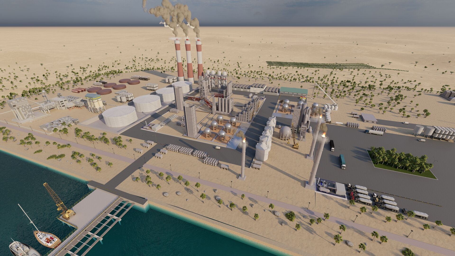 Petrochemical-Complex and Oil Gas Rig-Refinery power plant 3D model_5