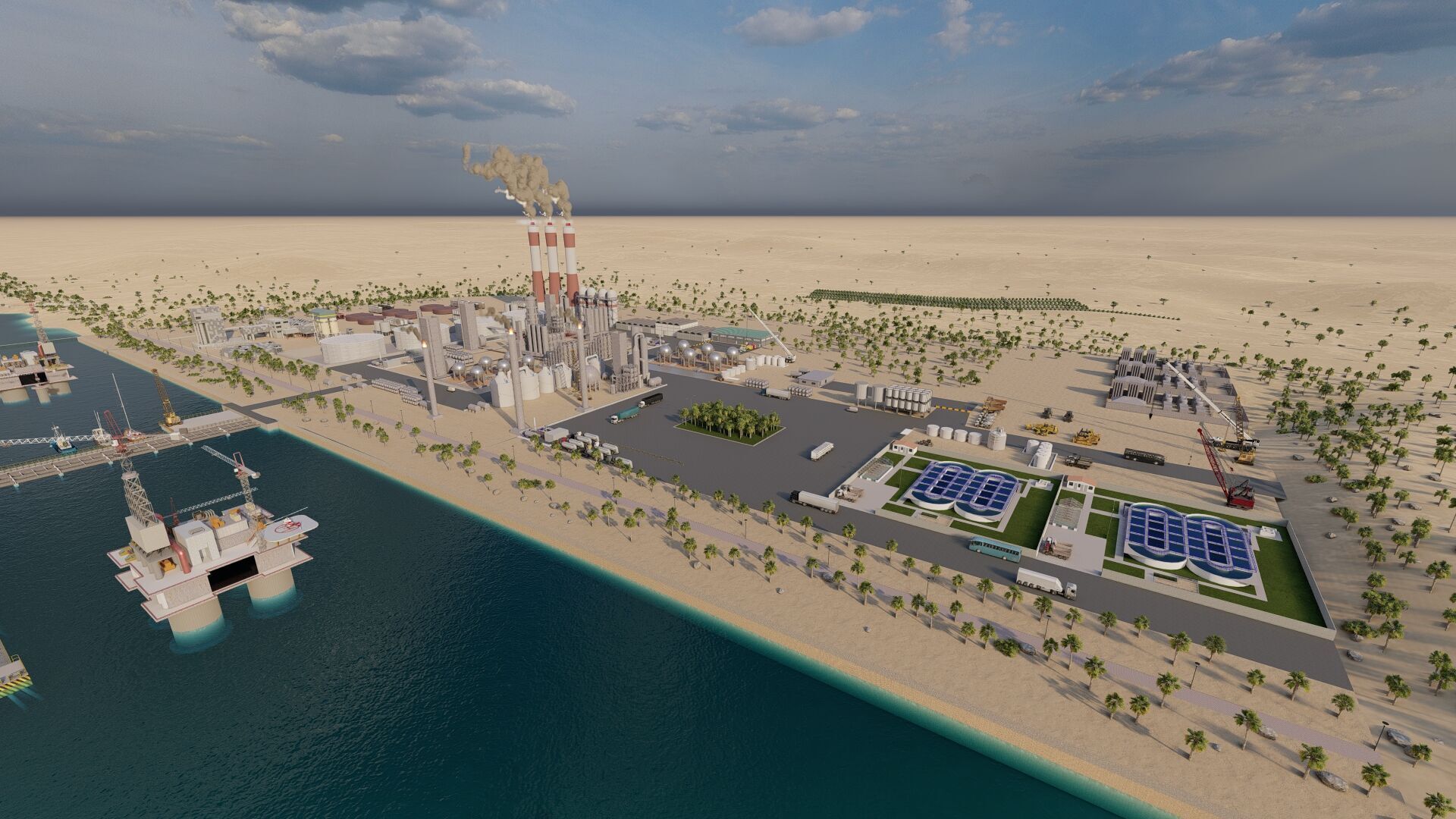 Petrochemical-Complex and Oil Gas Rig-Refinery power plant 3D model_6