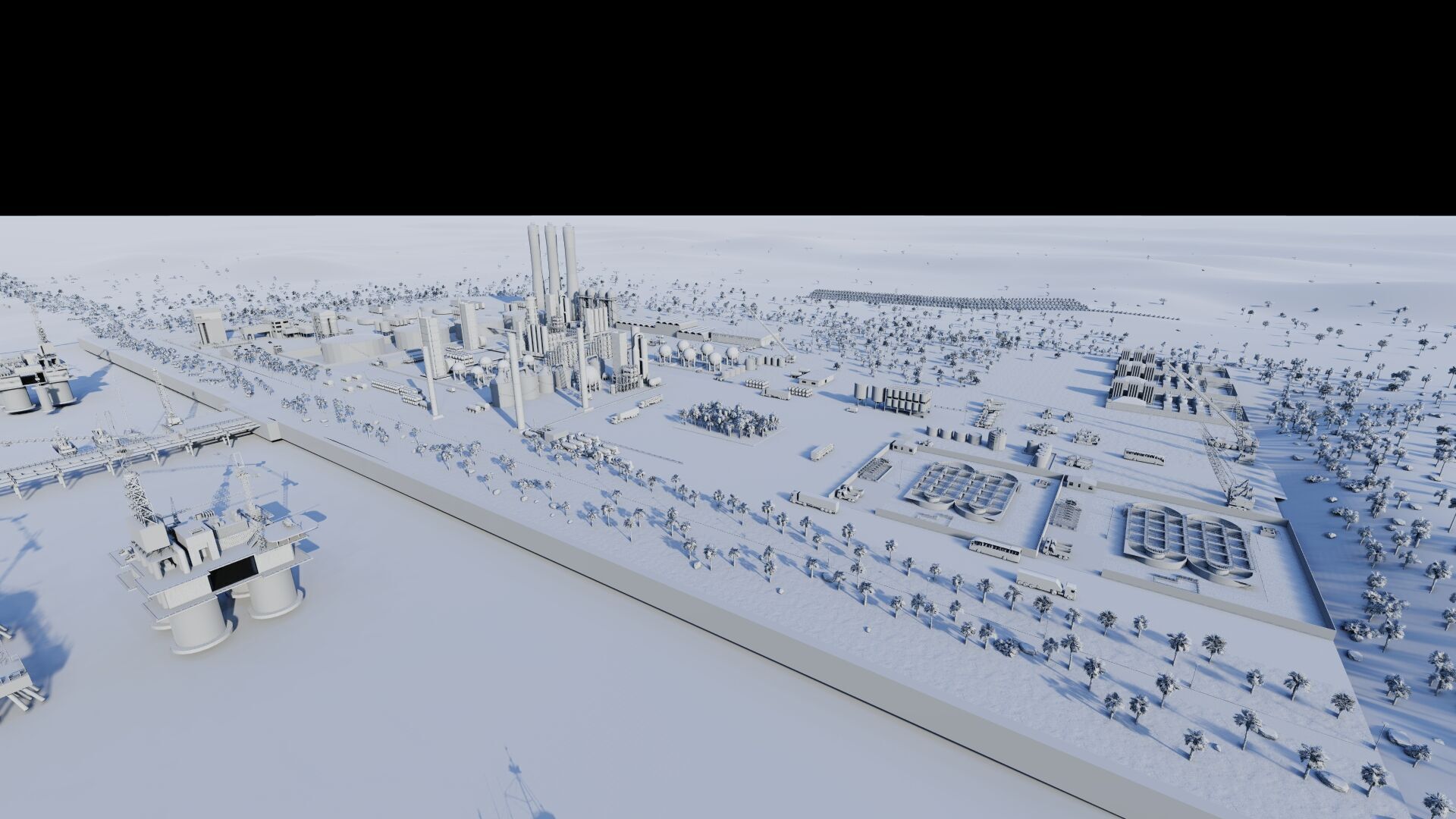 Petrochemical-Complex and Oil Gas Rig-Refinery power plant 3D model_17