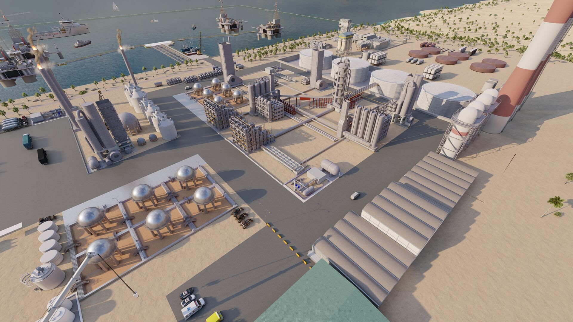 Petrochemical-Complex and Oil Gas Rig-Refinery power plant 3D model_26