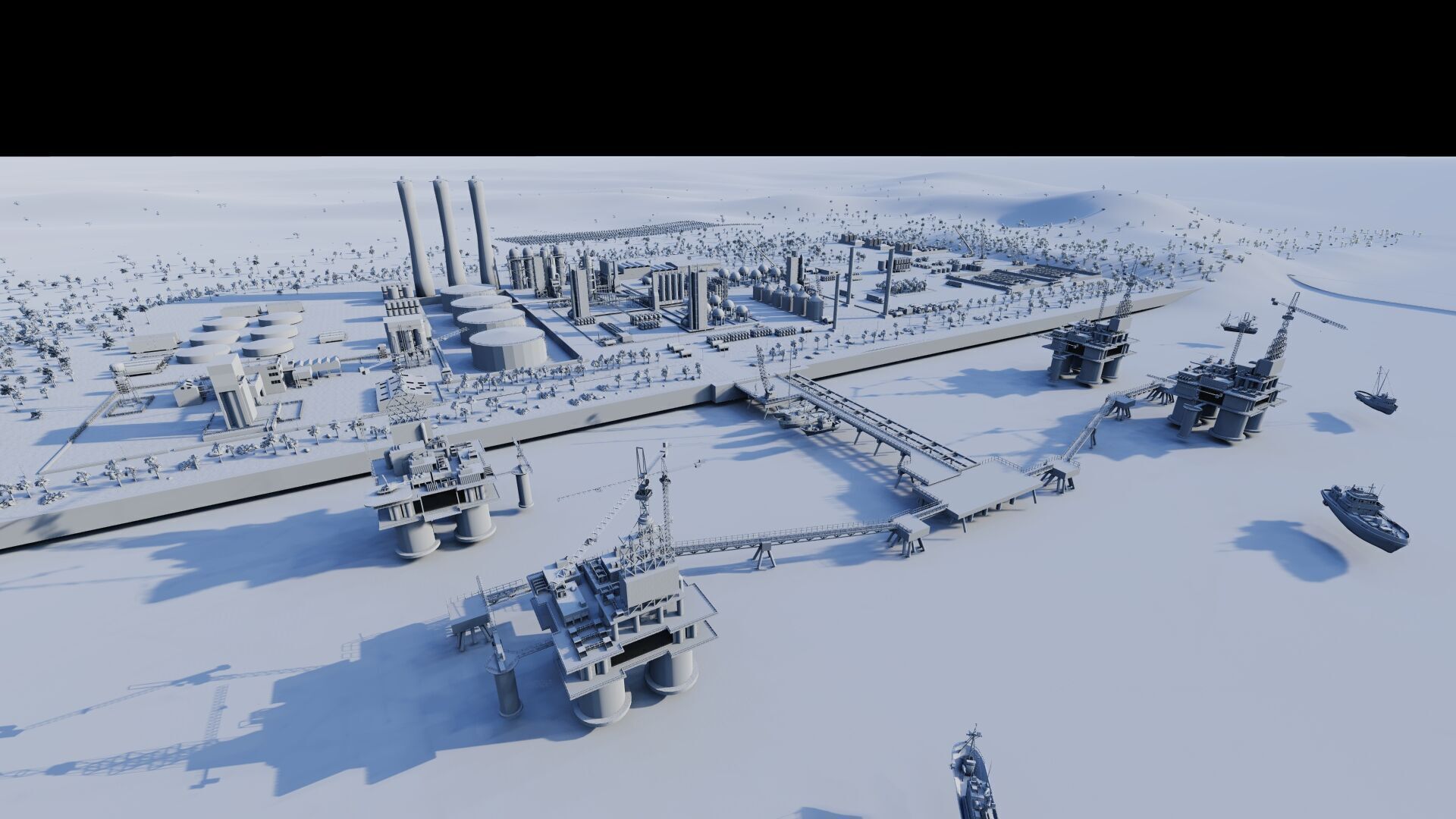 Petrochemical-Complex and Oil Gas Rig-Refinery power plant 3D model_21