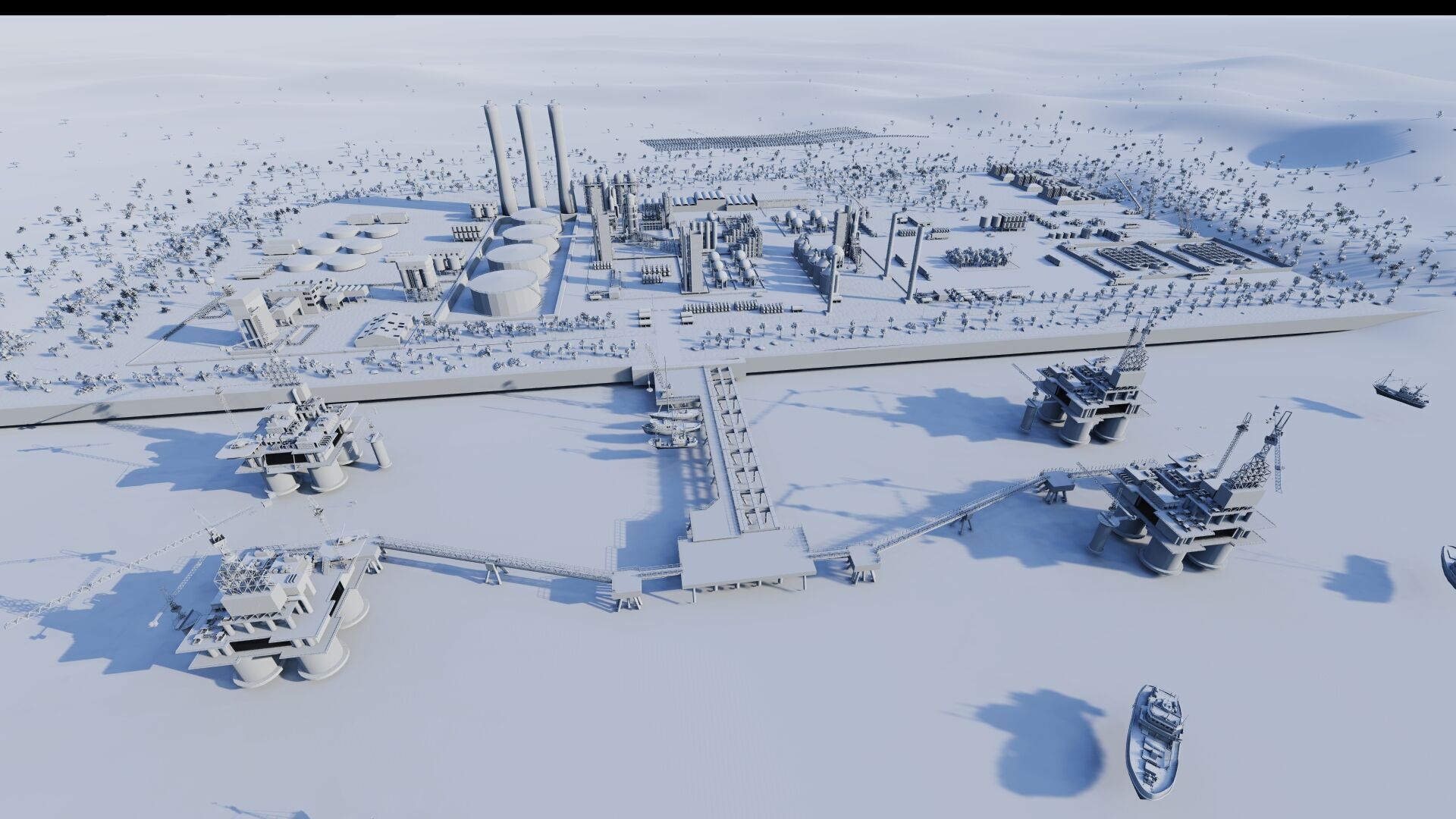 Petrochemical-Complex and Oil Gas Rig-Refinery power plant 3D model_9