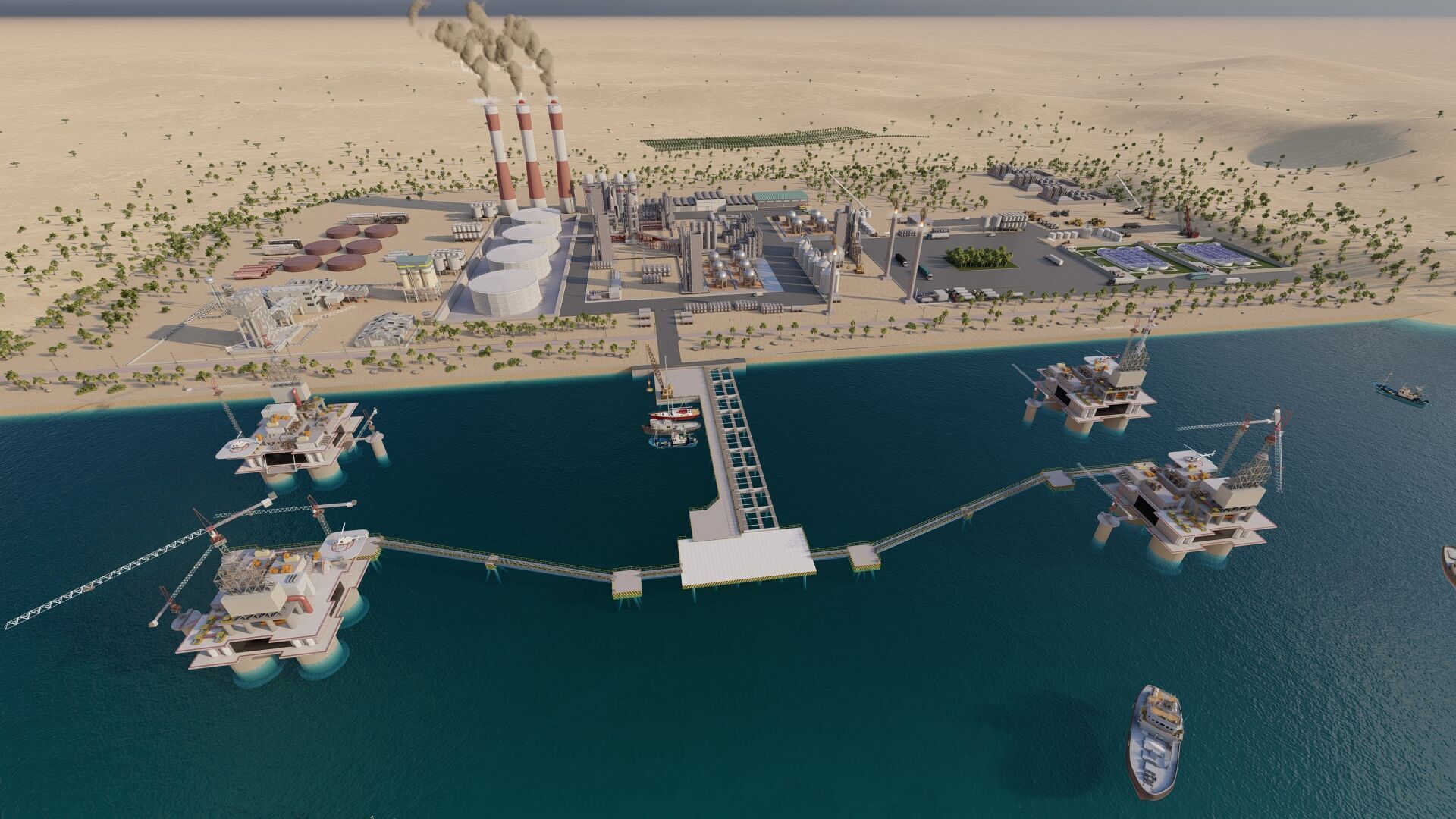 Petrochemical-Complex and Oil Gas Rig-Refinery power plant 3D model_7