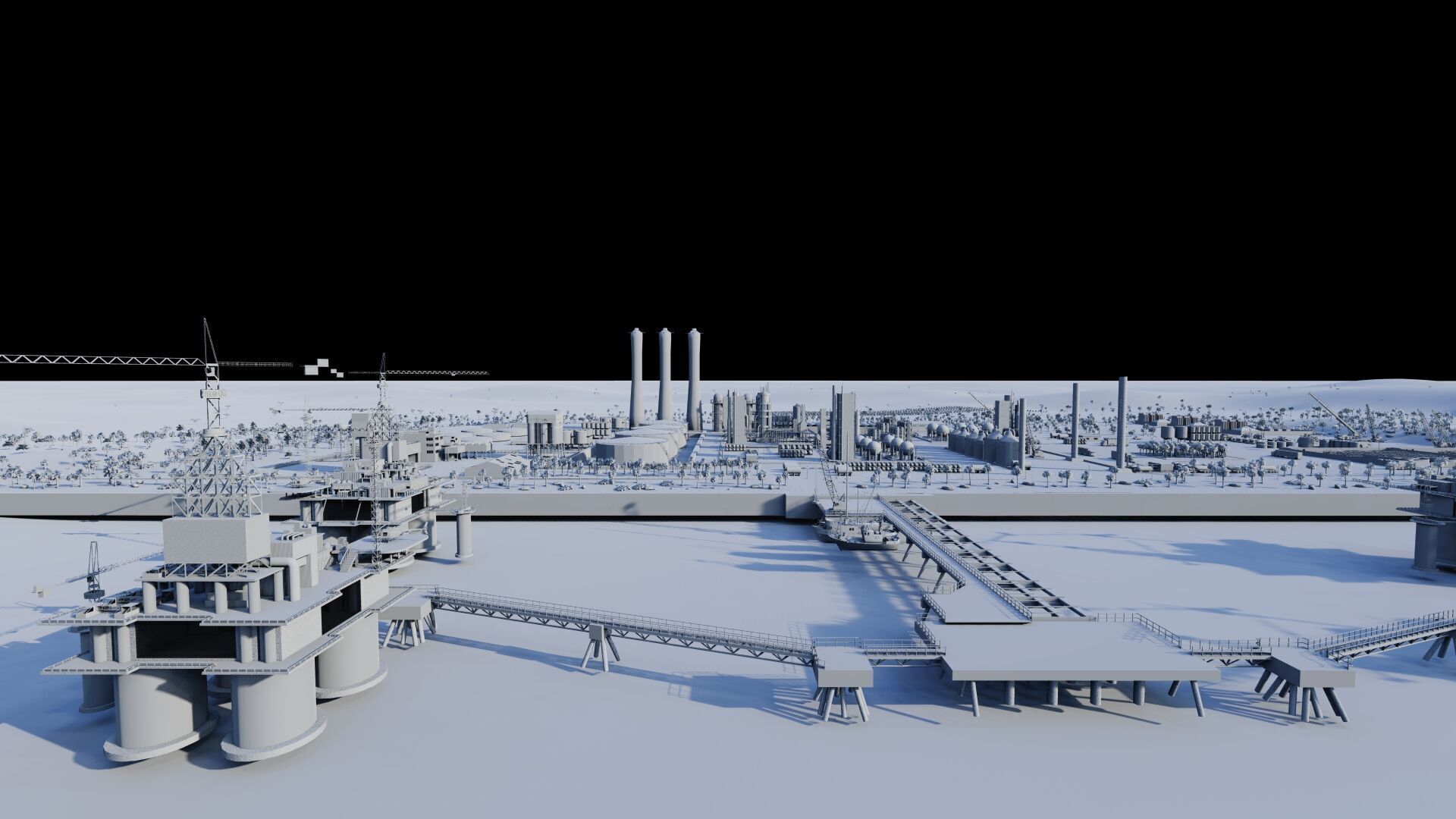 Petrochemical-Complex and Oil Gas Rig-Refinery power plant 3D model_13