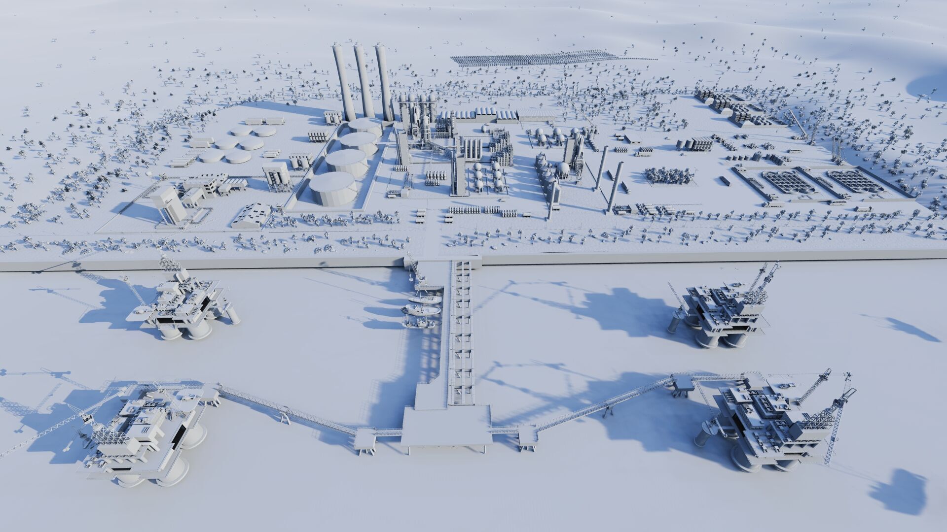 Petrochemical-Complex and Oil Gas Rig-Refinery power plant 3D model_10