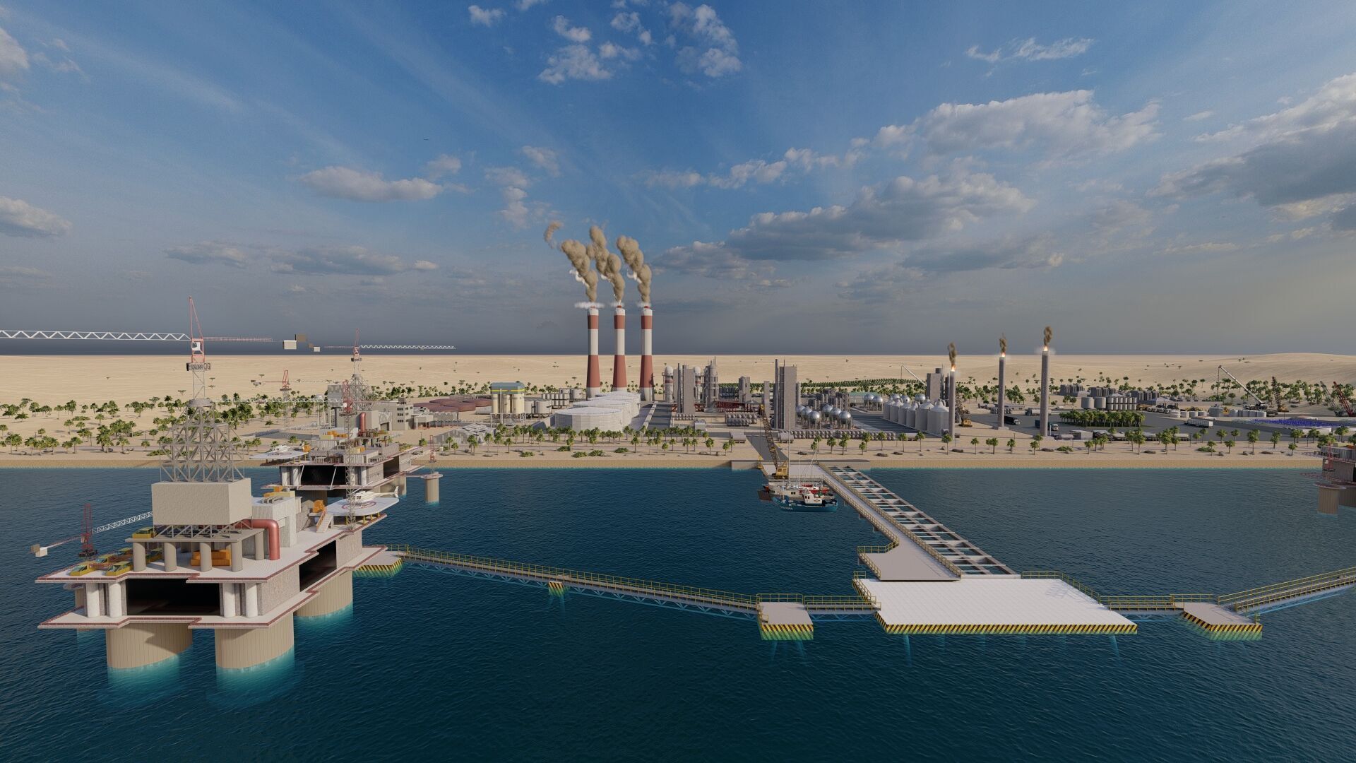 Petrochemical-Complex and Oil Gas Rig-Refinery power plant 3D model_12