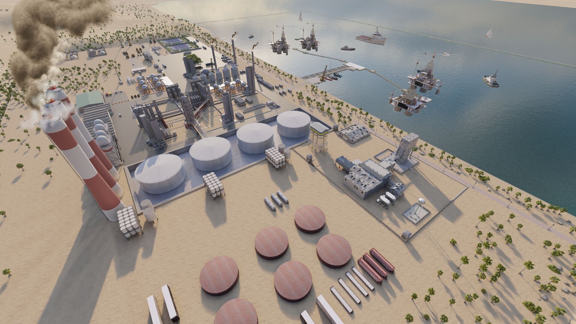 Petrochemical-Complex and Oil Gas Rig-Refinery power plant 3D model_27