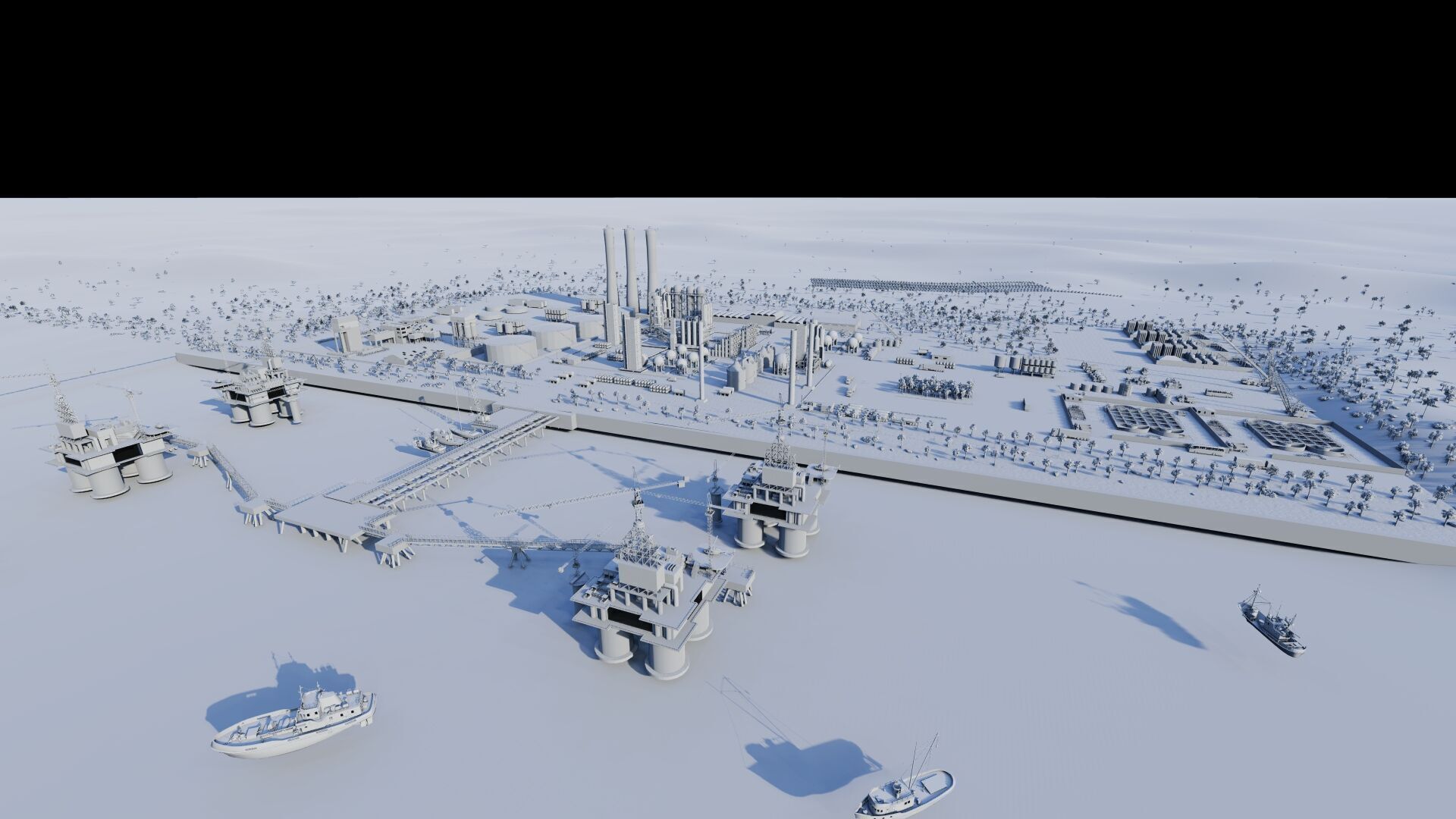 Petrochemical-Complex and Oil Gas Rig-Refinery power plant 3D model_19