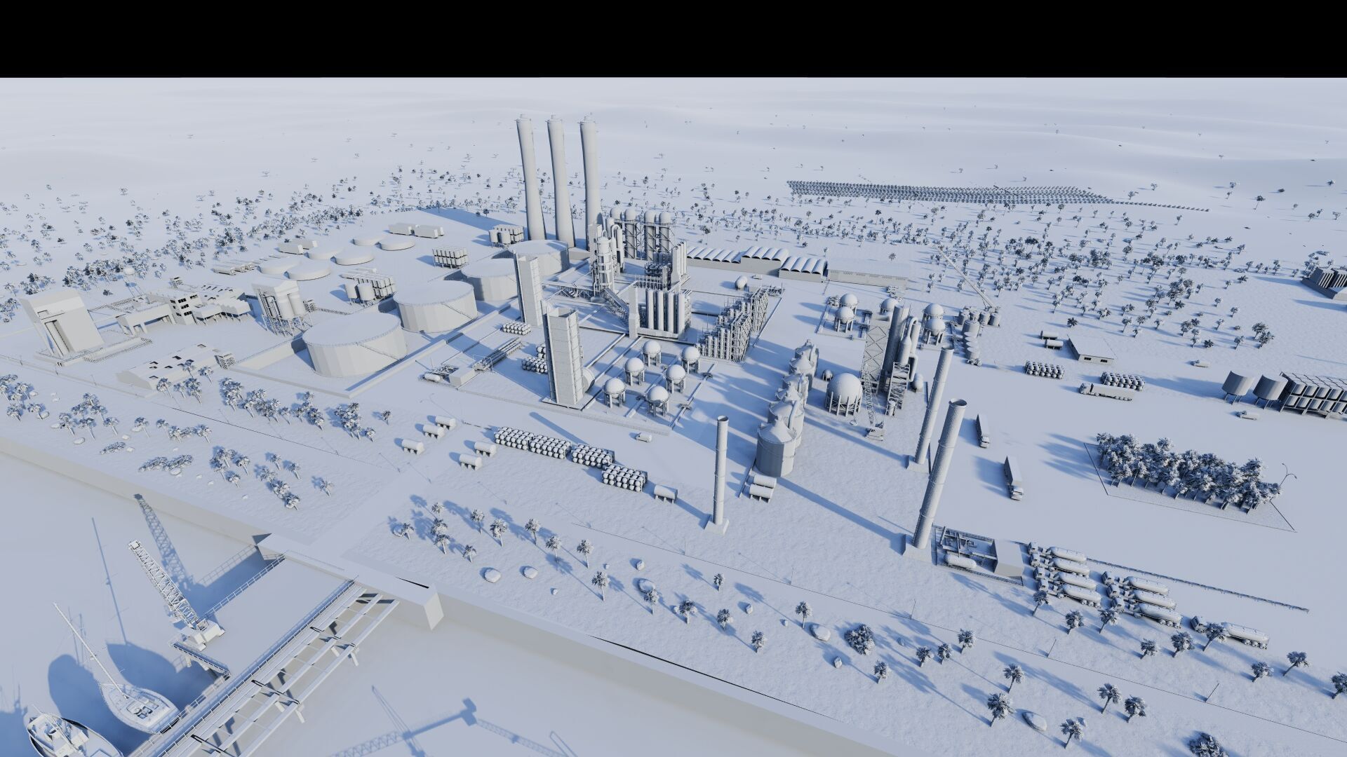 Petrochemical-Complex and Oil Gas Rig-Refinery power plant 3D model_16