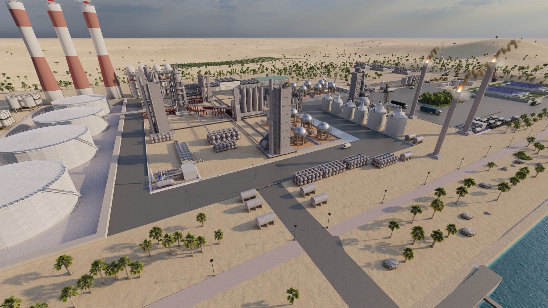 Petrochemical-Complex and Oil Gas Rig-Refinery power plant 3D model_25
